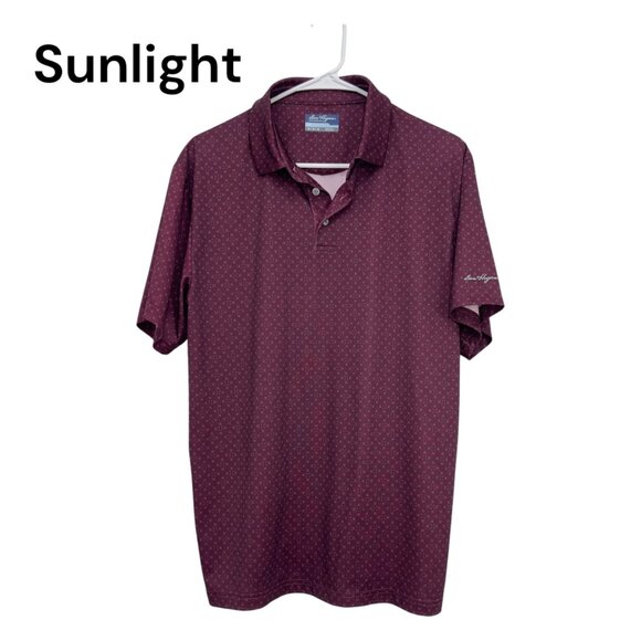 Ben Hogan Performance Mens M Polo Golf Shirt Maroon Short Sleeve Stretch Comfy - Picture 1 of 11